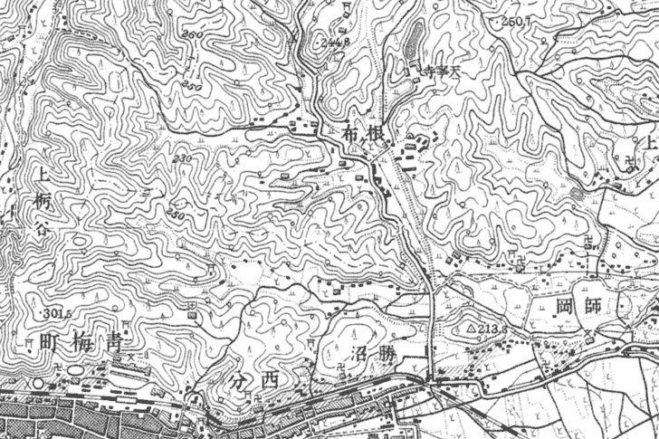 陸地測量部（国土地理院）1926年発行 1/25,000地形図・青梅市天寧寺付近