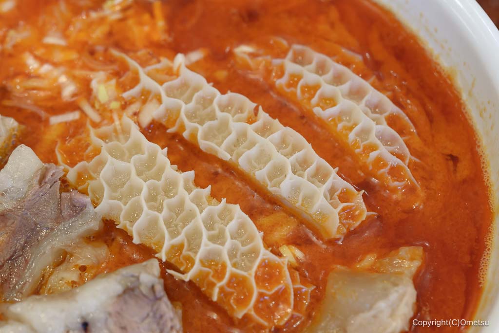 瑞穂町・ソーゴーチントンランの、坦々麺の、ハチの巣