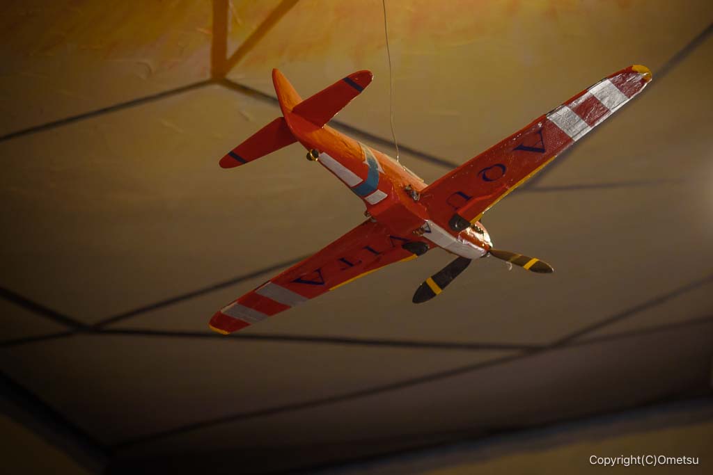 羽村の「カフェ バー アクアヴィータ」の飛行機