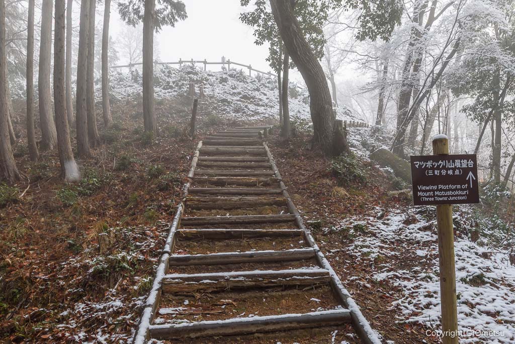 青梅の森の、マツボックリ山展望台入り口