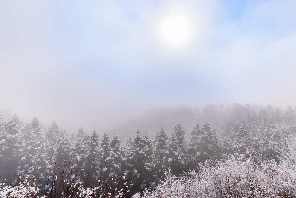 永山丘陵、展望広場の雪景色