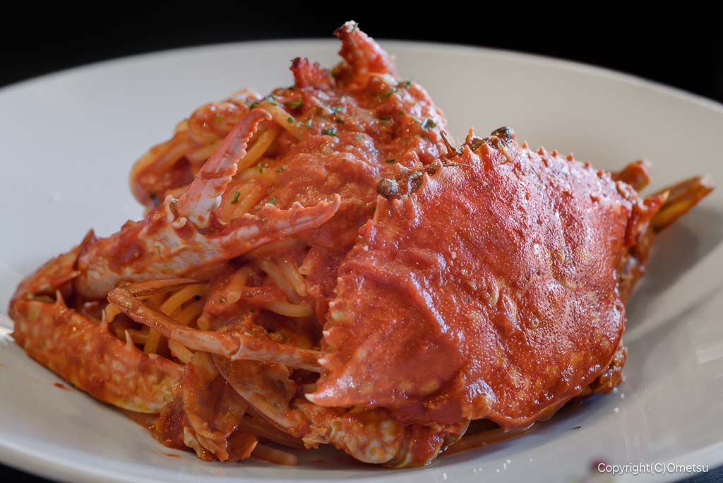 東青梅・イタリア亭Ricordoの、渡り蟹のトマトクリームパスタ