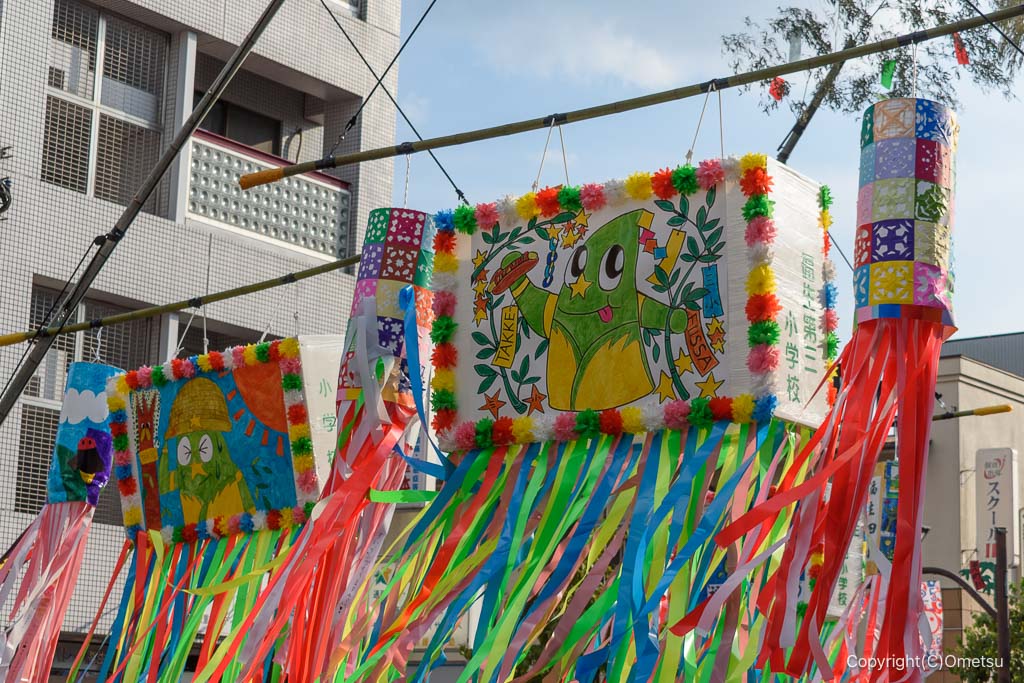 第75回福生七夕祭りの、竹飾り