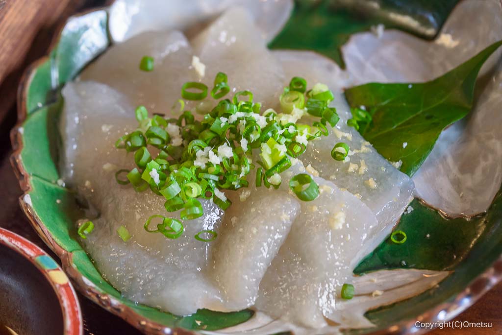 御岳山・山香荘の、刺身コンニャク 