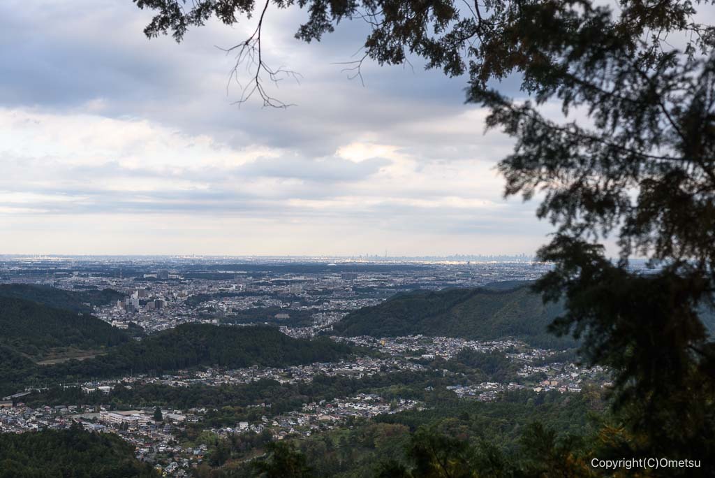 青梅・梅郷の、金比羅神社からの都心の眺め