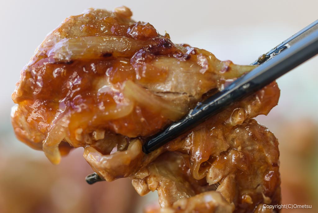 「フレッシュランド西多摩 よつ葉の湯」の、TOKYO-X生姜焼きの肉