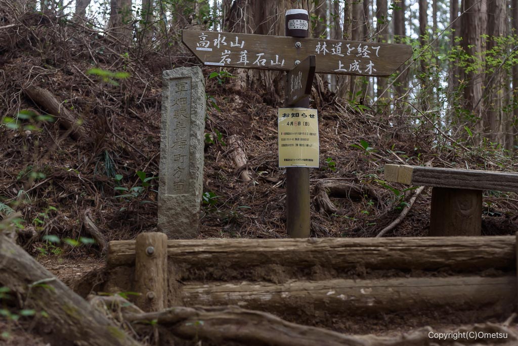 高水三山、成木・軍畑分岐