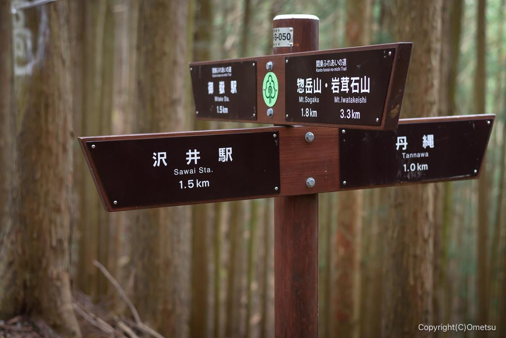 高水三山・惣岳山、御岳・沢井の分岐
