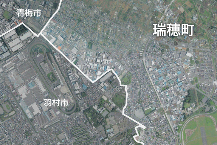 東京都・瑞穂町、緑道地図
