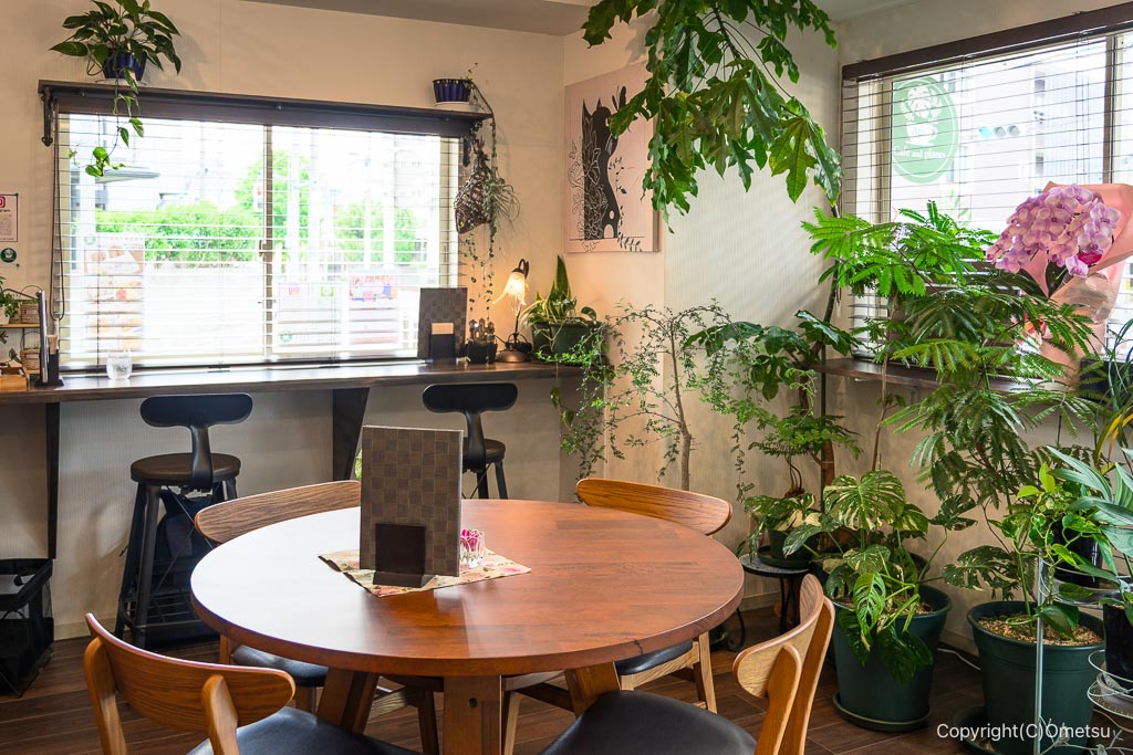 福生・cafe and plants Apr.の店内カウンター席