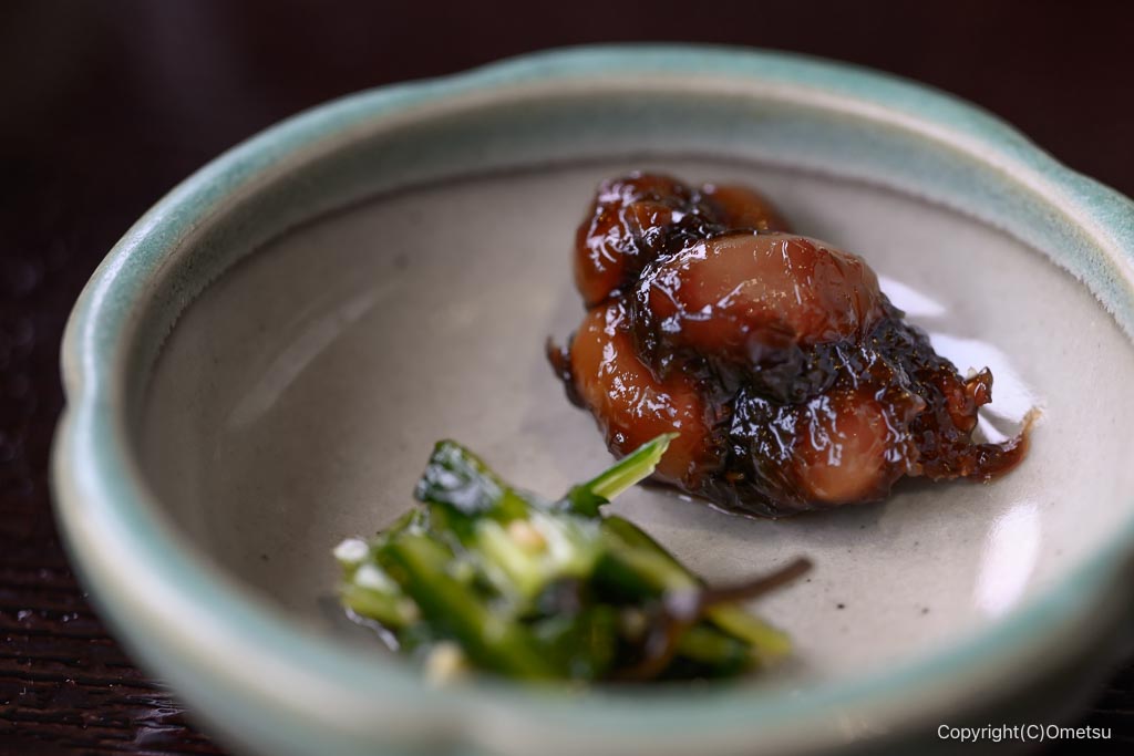 青梅「豆らく」の、大豆の味噌和え